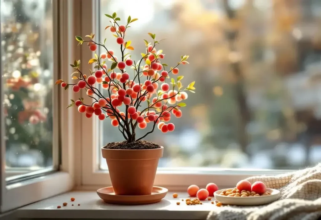 Ce fruit de fêtes se transforme en mini forêt rose en 1 mois si vous gardez ses noyaux au dessert