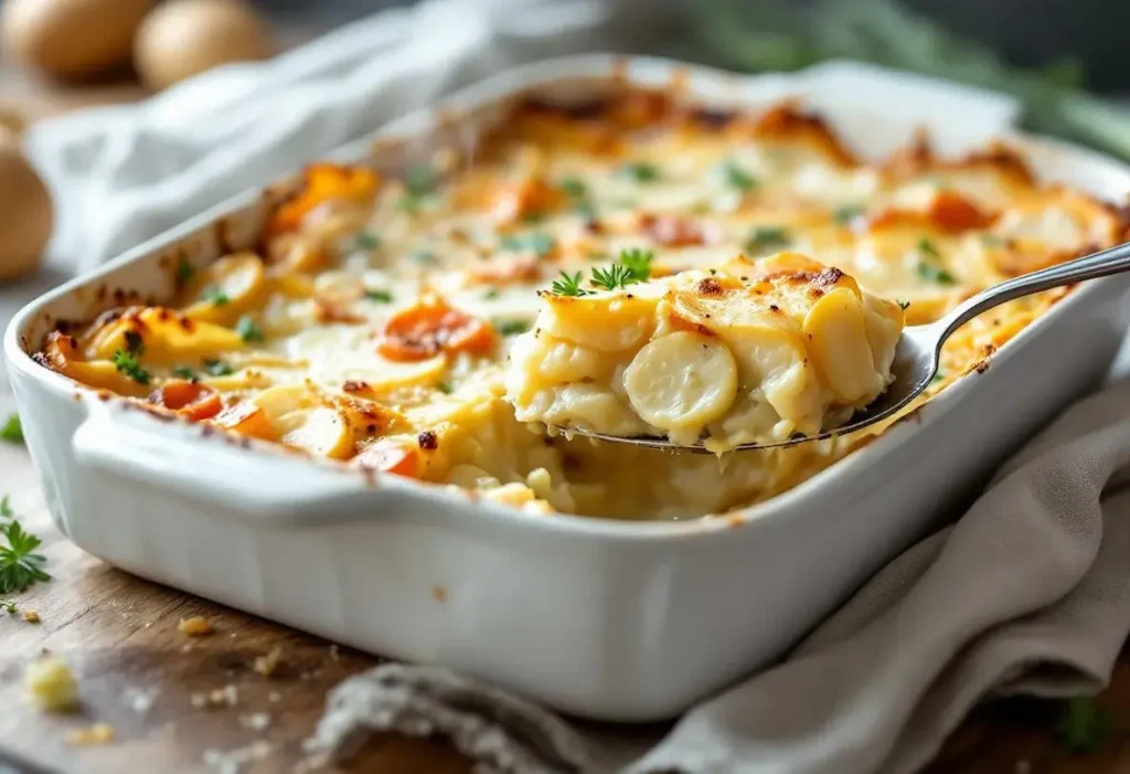 Gratin de pommes de terre, poireaux et carottes : fondant, bien doré et ultra simple à préparer