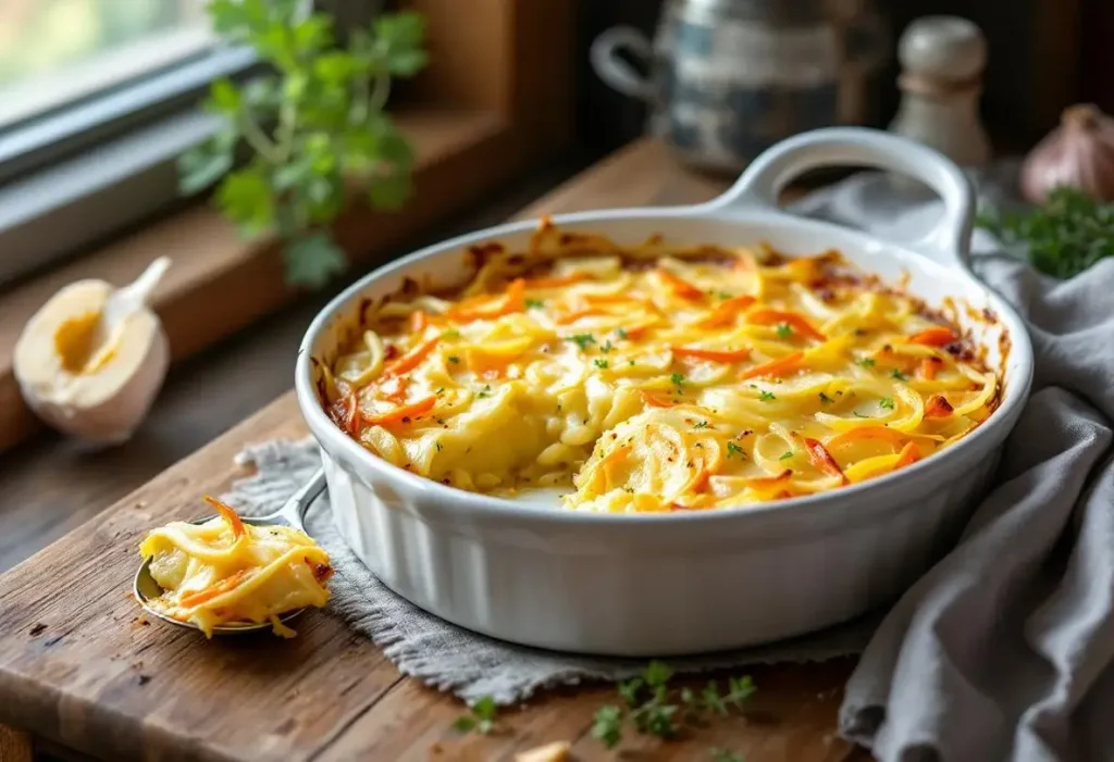Gratin de pommes de terre, poireaux et carottes : fondant, irrésistiblement doré et ultra simple à préparer