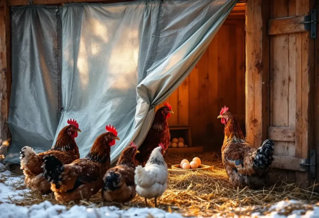 Ils installent un rideau en hiver dans le poulailler : le secret d’œufs bien meilleurs ?