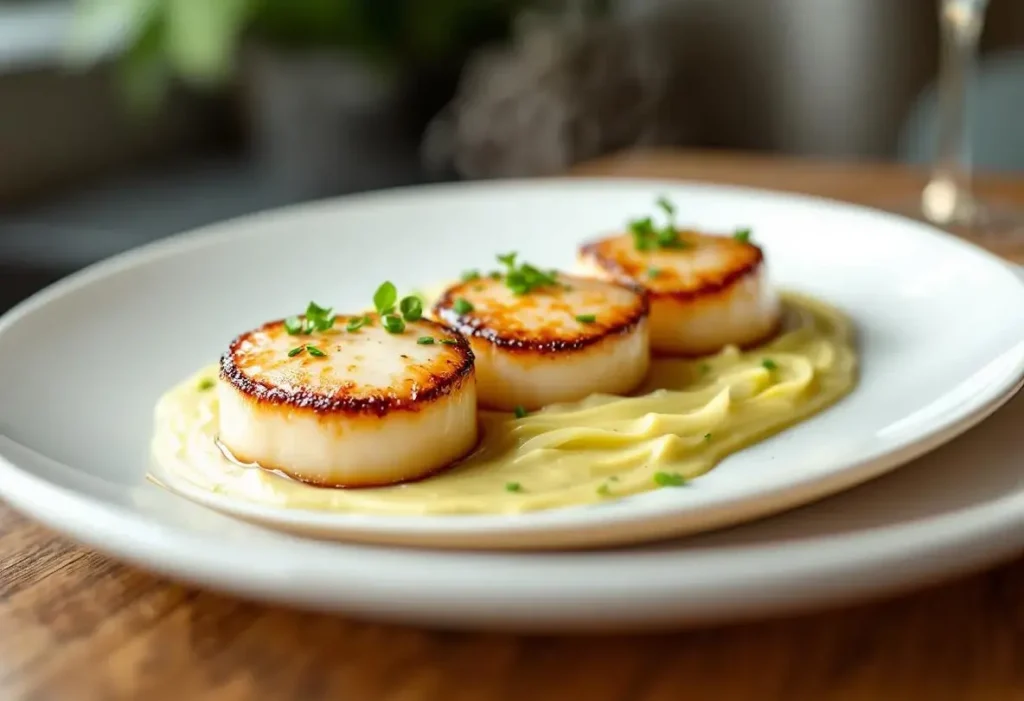 Noix de Saint-Jacques dorées sur fondue de poireaux au curry : une entrée chic et vraiment simple