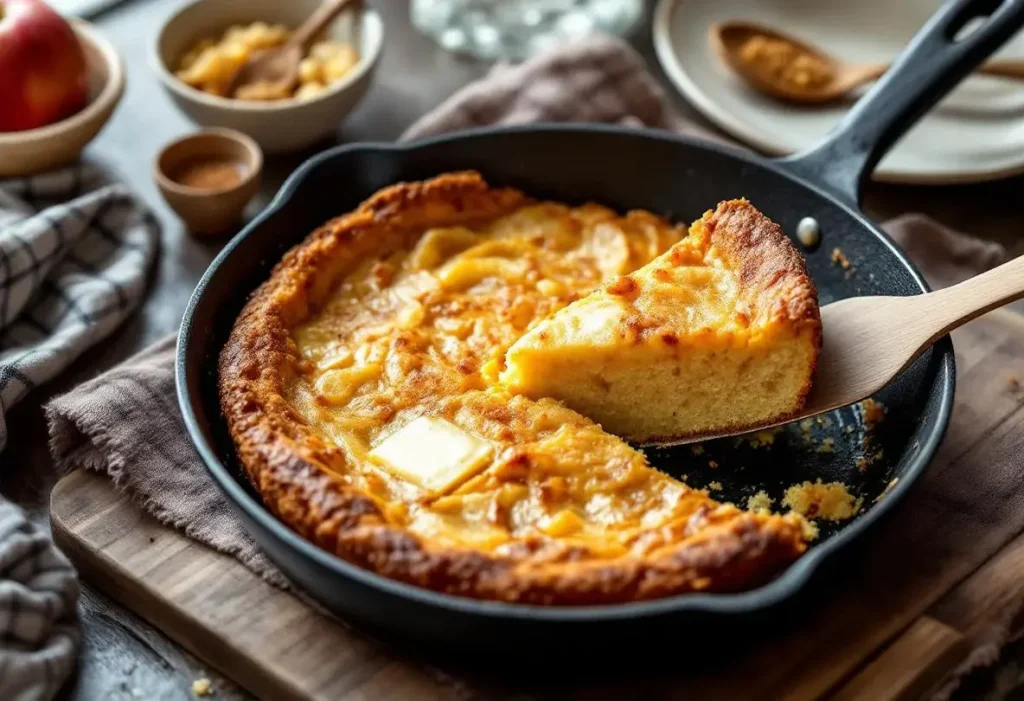 Ce gâteau aux pommes sans four qui va te sauver (prêt en 10 minutes à la poêle)