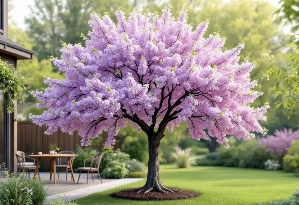 Cet arbre pousse vraiment aussi vite que le bambou, pourtant son atout majeur, c'est sa floraison remarquable