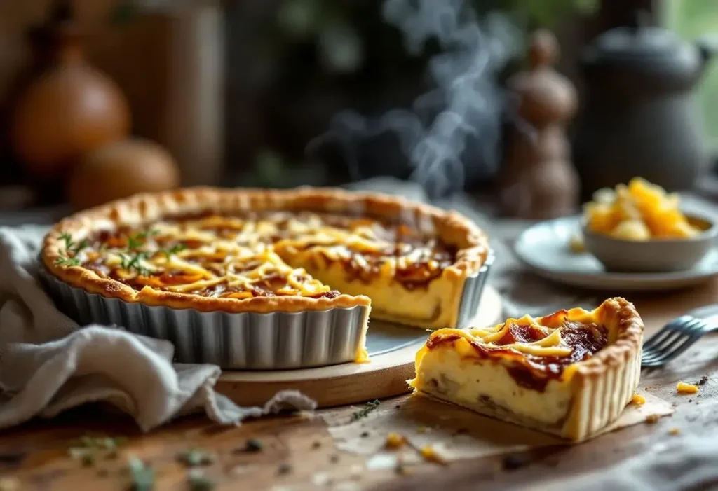 Cette tarte à l’oignon me fait craquer à chaque bouchée (ma recette ultra simple, fondante et irrésistible)