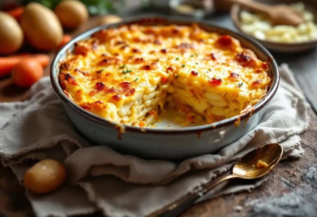 Gratin de pommes de terre, poireaux et carottes : fondant, délicieusement doré et ultra facile à préparer