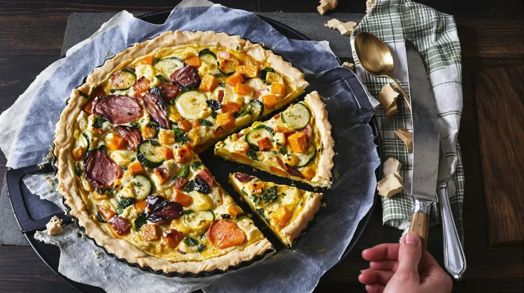 Je ne fais plus de quiche traditionnelle depuis que j’ai découvert cette version végane aux légumes d’hiver : crémeuse, facile et irrésistible sans œufs ni crème !