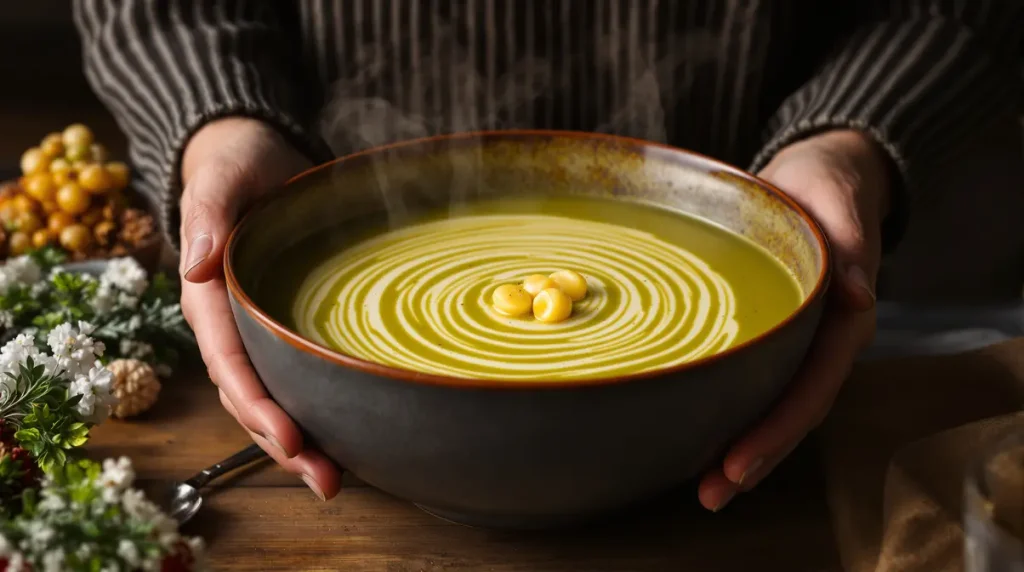 2 ingrédients suffisent pour ce velouté de poireaux d'hiver, prêt pour 4 personnes