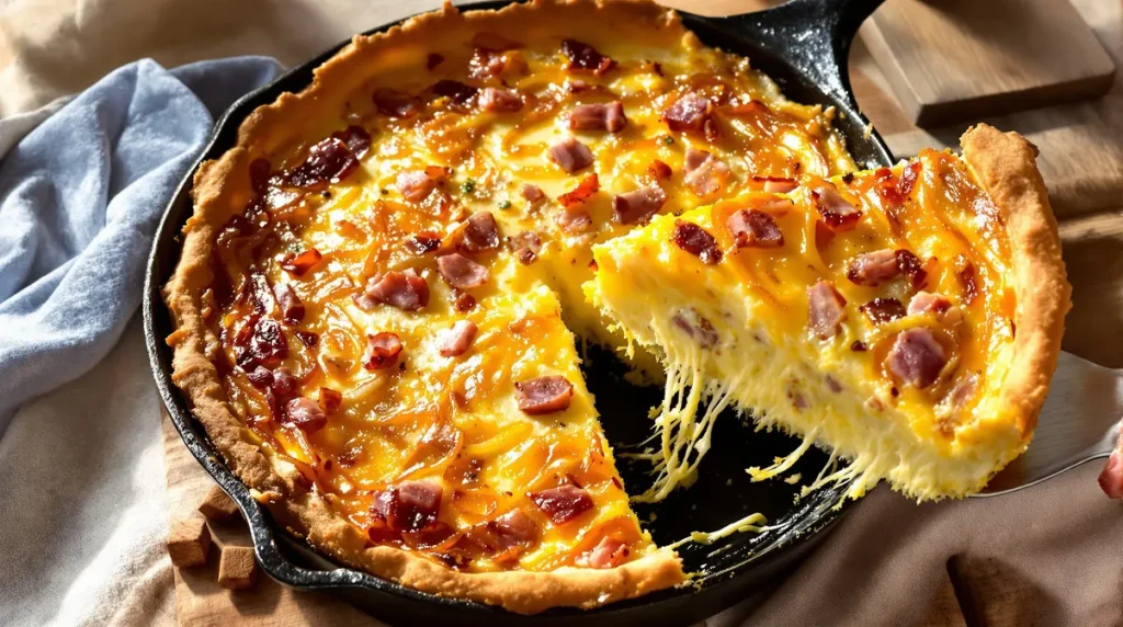Cette quiche lorraine sans pâte fait fondre les calories, sans sacrifier le goût de la recette traditionnelle